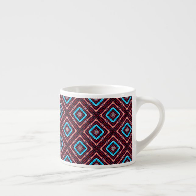 Taza De Espresso Rojo Con Diamante Azul (Derecha)