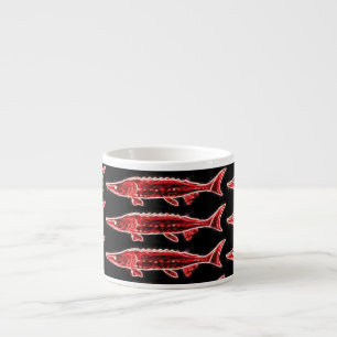 Taza De Espresso rojo esturgeo negro