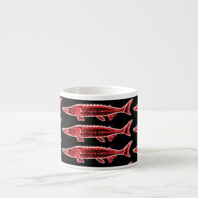 Taza De Espresso rojo esturgeo negro (Frente)