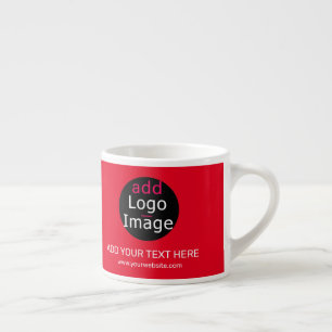 Taza De Espresso Rojo Moderno Profesional Chic Personalizado Empres