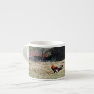 Taza De Espresso Rooster en la granja. Foto de Sandy Closs.