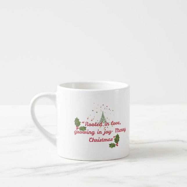 Taza De Espresso Rooted in Love, Growing in Joy—Botanical Christmas (Izquierda)