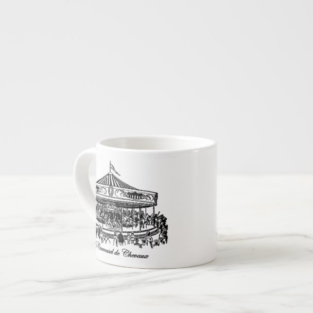 Taza De Espresso Ropa de caballos de carrusel francesa (Izquierda)