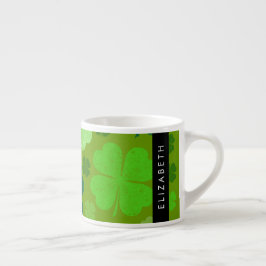 Taza De Espresso Ropas verdes, Ropas suertudas, tu nombre