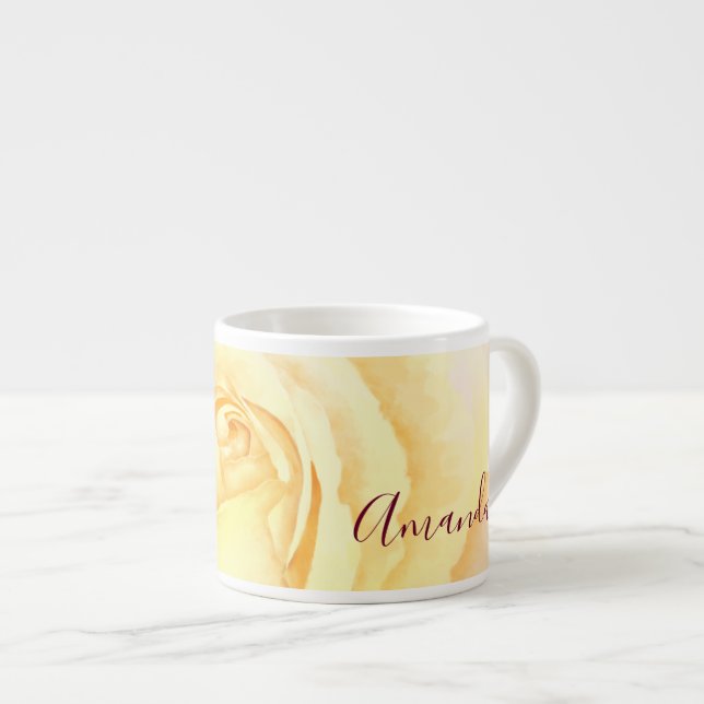 Taza De Espresso Rosa amarillo dulce Bonito (Derecha)