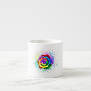 Taza De Espresso Rosa arcoiris colorido