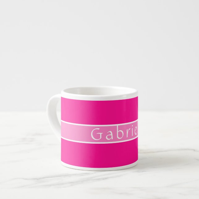 Taza De Espresso Rosa caliente simple y personalizado (Izquierda)