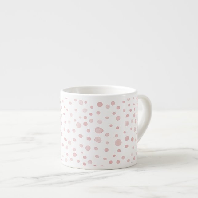Taza De Espresso Rosa Confetti acuarela puntos Espresso Mug (Derecha)