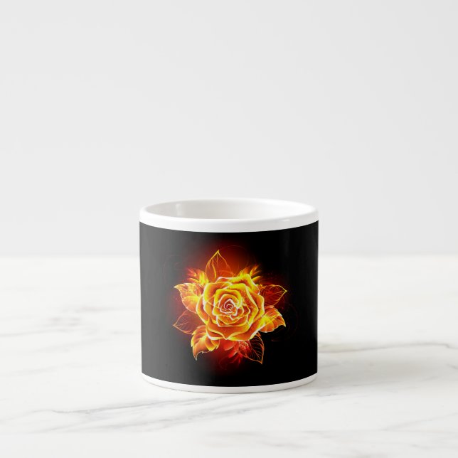 Taza De Espresso Rosa de incendios en auge (Frente)
