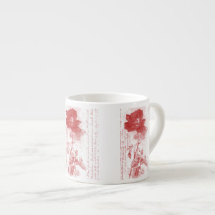 Taza De Espresso Rosa Roja