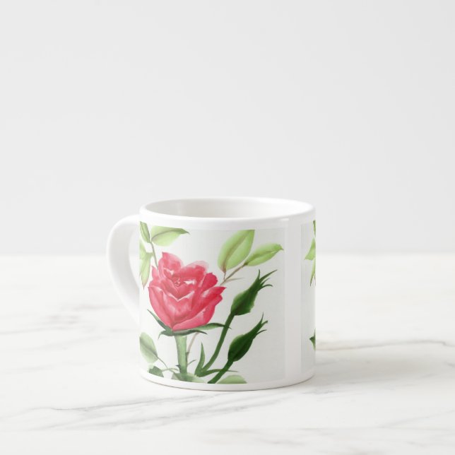Taza De Espresso Rosa rojo (Izquierda)
