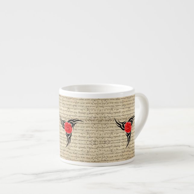 Taza De Espresso Rosa Tattoo (Derecha)