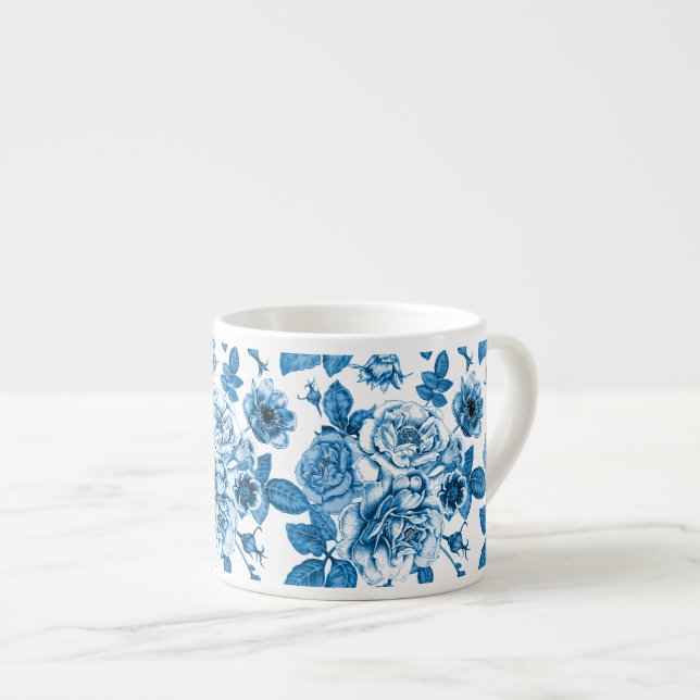 Taza De Espresso Rosas azules (Derecha)