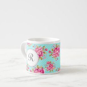 Taza De Espresso Rosas de Shabby Chic Floral