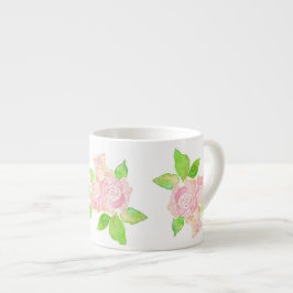 Taza De Espresso Rosas martinos rosados de color acuático
