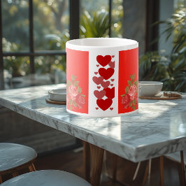 Taza De Espresso Rosas románticos del corazón de barrido día de San
