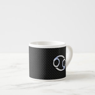 Taza De Espresso Rótulo cromado como el Zodiaco contra el cáncer al