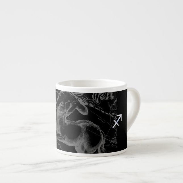 Taza De Espresso Rótulo cromado Sagittarius Zodiac en Hevelius (Derecha)