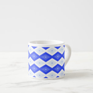 Taza De Espresso Royal blue diamond pattern