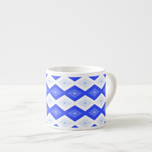 Taza De Espresso Royal blue diamond pattern (Derecha)