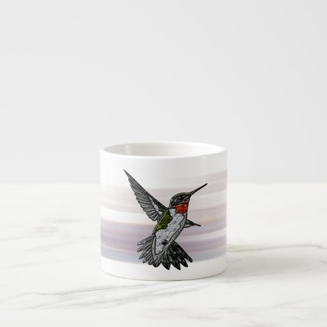 Taza De Espresso Ruby Throed Hummingbird (Frente)