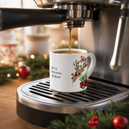 Taza De Espresso Rudolph personalizado Feliz Navidad Camión Vintage