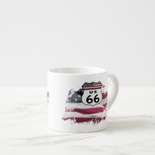 Taza De Espresso Ruta los E.E.U.U. 66 del vintage