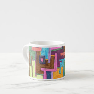 Taza De Espresso "Rutas" Resumen de arte