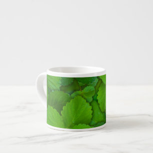 Taza De Espresso Sacro Basil Hojas de la Moneda Verde de Tulsi