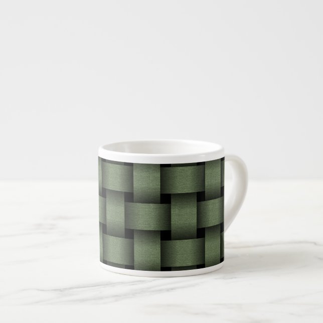 Taza De Espresso Sage Green Basket Weave (Derecha)