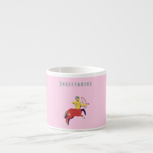 Taza De Espresso Sagitario Rosa, zodiaco, signo zodiacal