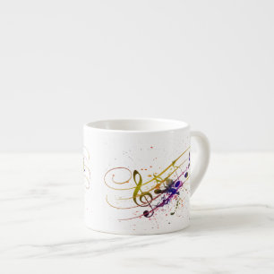 Taza De Espresso Salpicadura de música colorida