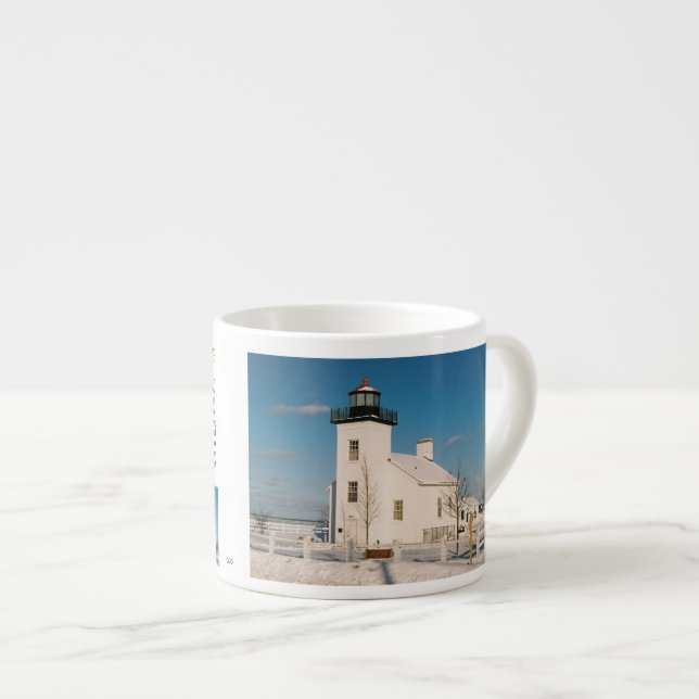 Taza De Espresso Sand Point Lighthouse historia espresso mug (Derecha)