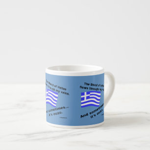 Taza De Espresso Sangre de Grecia y Ouzo por triplicado