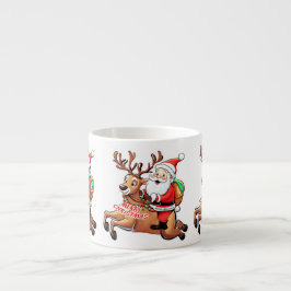 Taza De Espresso Santa Claus Feliz Navidad
