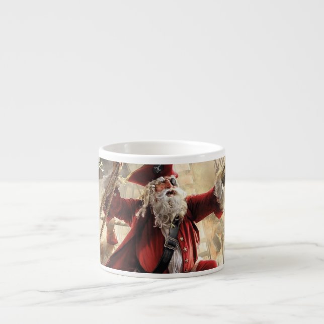 Taza De Espresso Santa Es Un Pirata (Frente)
