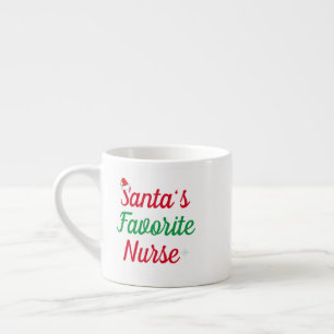 Taza De Espresso Santa favorita Navidades de enfermería enfermería 