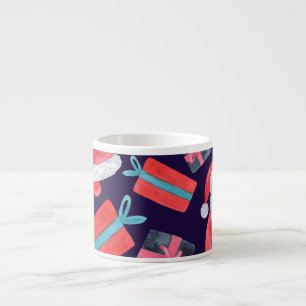 Taza De Espresso Santa sonriente, Navidades de acuarela sin inconve
