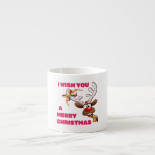 TAZA DE ESPRESSO SANTA'S REINDEER TE DESEA UNA FELIZ NAVIDAD