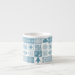 Taza De Espresso Seamless Christmas elements geometrical snowflake