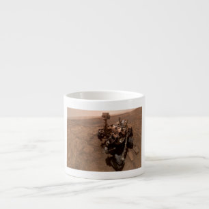 Taza De Espresso Selfie del paisaje marciano rojo de la curiosidad