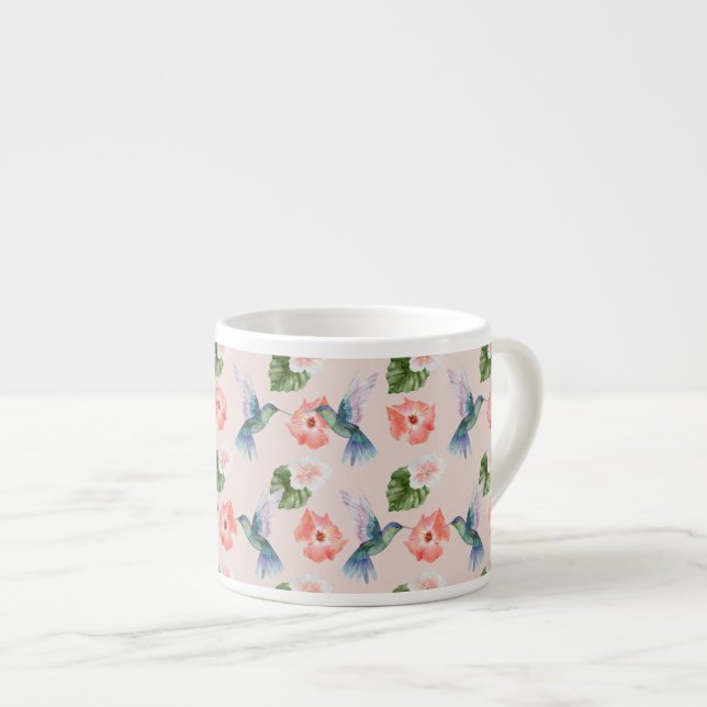 Taza De Espresso Serie de aves tropicales: Hummingbird Diseño 4 Tej (Derecha)