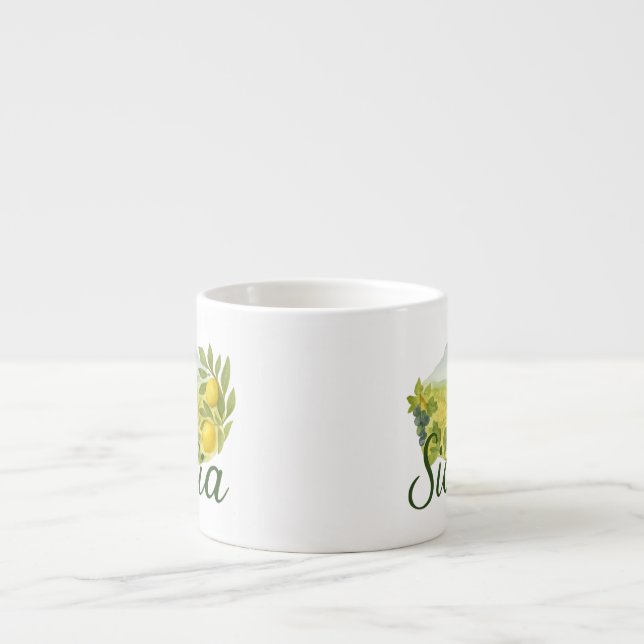 Taza De Espresso Sicilia Mt,Etna Design (Frente)