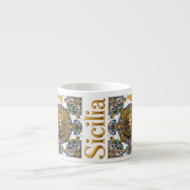 Taza De Espresso Sicilia Sicilian Pattern (Frente)