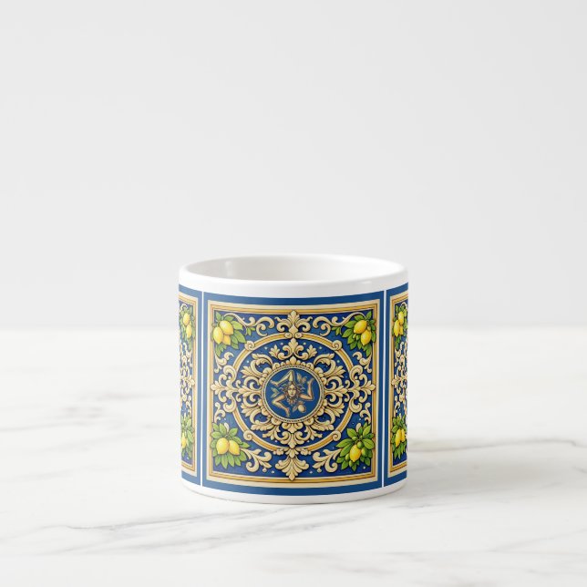Taza De Espresso Sicilia Sicilian Pattern Espresso Cup (Frente)
