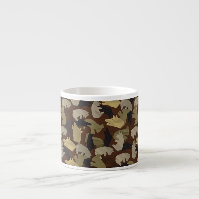 Taza De Espresso Silhouette Animal Camouflage Brown (Frente)