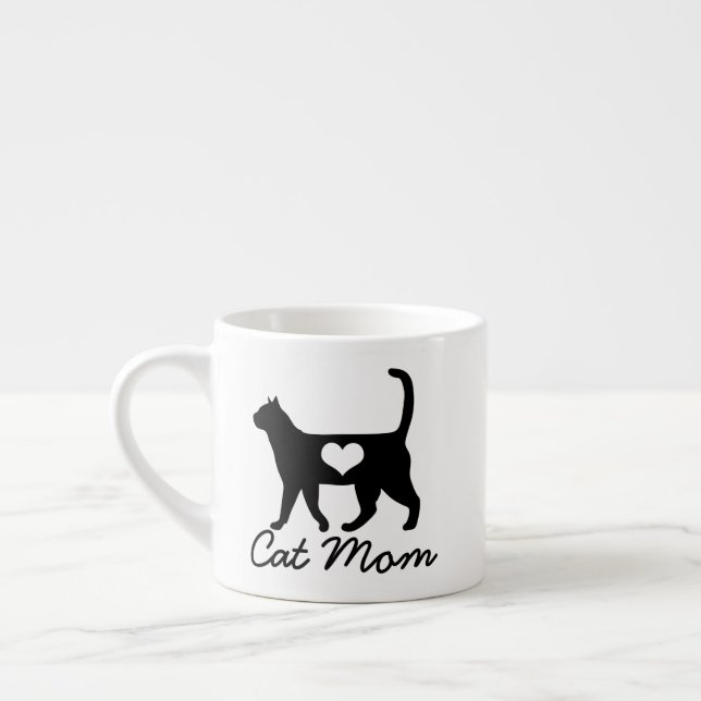 Taza De Espresso Silhouette Cat Modern Cat (Izquierda)