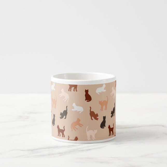 Taza De Espresso Silhouette de gato (Frente)