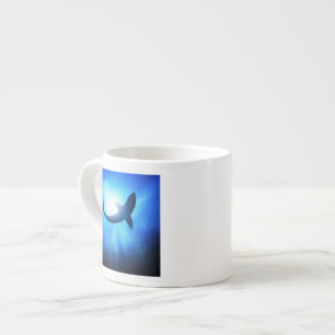 Taza De Espresso Silueta del tiburón del océano profundo