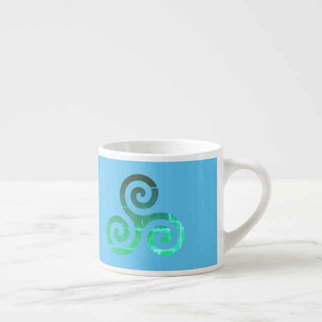 Taza De Espresso Símbolo celta de la época de Emerald Triskele (Derecha)